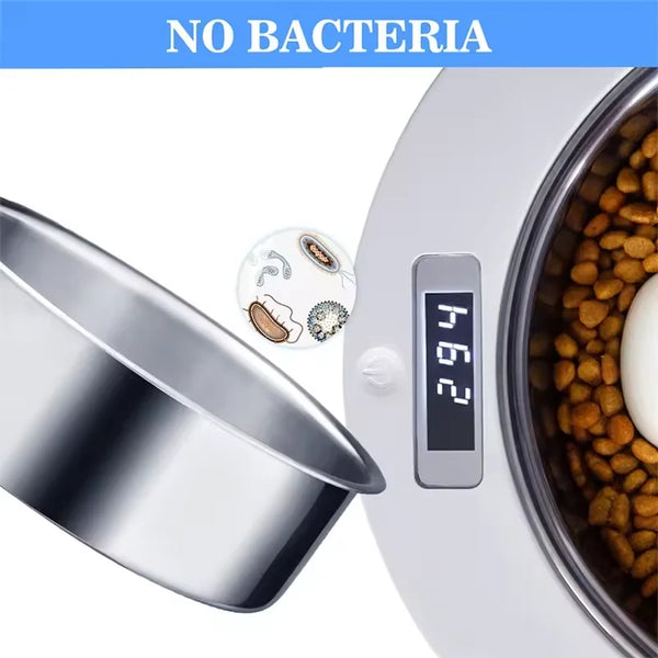 Smart Pet Feeder with LCD Display and Stainless Steel Bowl